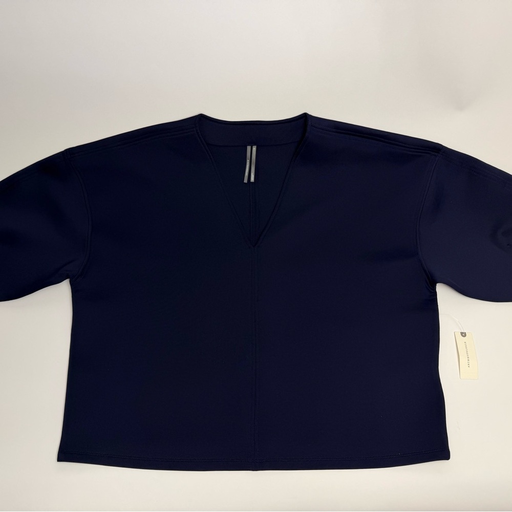 Anthropologie Deep Blue V-Neck Blouse